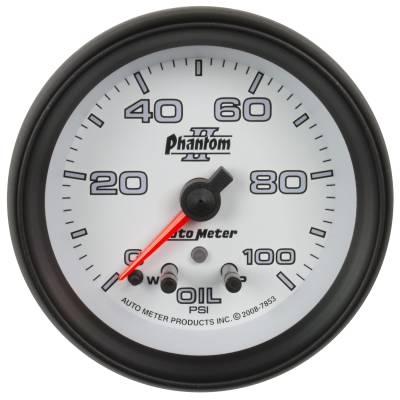 AutoMeter GAUGE, OIL PRESS, 2 1/16" , 100PSI, STEPPER MOTOR W/ PEAK & WARN, PHANTOM II 7853