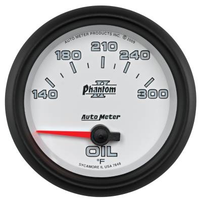 AutoMeter GAUGE, OIL TEMP, 2 5/8" , 140-300 Degrees F, ELECTRIC, PHANTOM II 7848