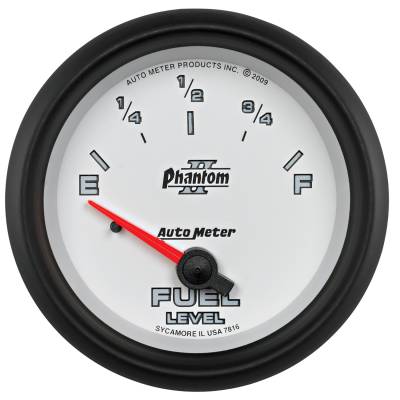 AutoMeter GAUGE, FUEL LEVEL, 2 5/8" , 240OE TO 33OF, ELEC, PHANTOM II 7816