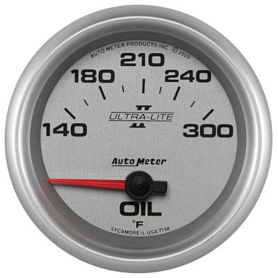 AutoMeter GAUGE, OIL TEMP, 2 5/8" , 140-300 Degrees F, ELECTRIC, ULTRA-LITE II 7748