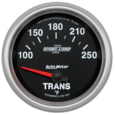 AutoMeter GAUGE, TRANSMISSION TEMP, 2 5/8" , 100-250 Degrees F, ELECTRIC, SPORT-COMP II 7657
