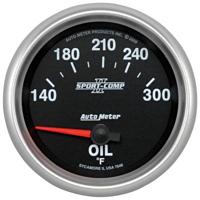 AutoMeter GAUGE, OIL TEMP, 2 5/8" , 140-300 Degrees F, ELECTRIC, SPORT-COMP II 7648