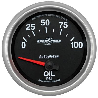 AutoMeter GAUGE, OIL PRESSURE, 2 5/8" , 100PSI, ELECTRIC, SPORT-COMP II 7627