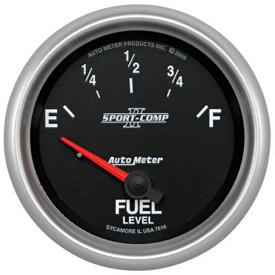 AutoMeter GAUGE, FUEL LEVEL, 2 5/8" , 73OE TO 10OF, ELEC, SPORT-COMP II 7615
