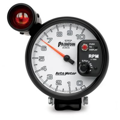 AutoMeter GAUGE, TACHOMETER, 5" , 10K RPM, PEDESTAL W/ EXT. SHIFT-LITE, PHANTOM II 7599