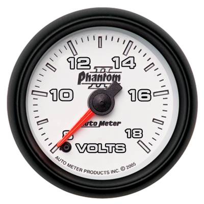 AutoMeter GAUGE, VOLTMETER, 2 1/16" , 18V, DIGITAL STEPPER MOTOR, PHANTOM II 7591