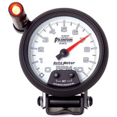 AutoMeter GAUGE, TACHOMETER, 3 3/4" , 10K RPM, PEDESTAL W/ EXT. QUICK-LITE, PHANTOM II 7590