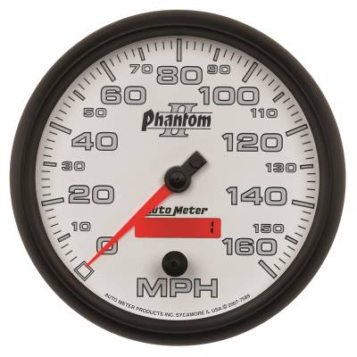 AutoMeter GAUGE, SPEEDOMETER, 5" , 160MPH, ELEC. PROGRAMMABLE, PHANTOM II 7589