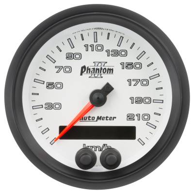 AutoMeter GAUGE, SPEEDOMETER, 3 3/8" , 225KM/H, GPS, PHANTOM II 7580-M