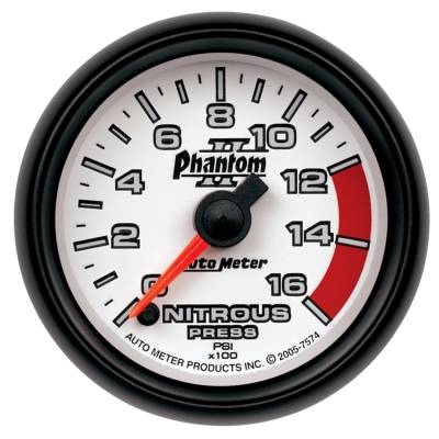 AutoMeter GAUGE, NITROUS PRESSURE, 2 1/16" , 1600PSI, DIGITAL STEPPER MOTOR, PHANTOM II 7574