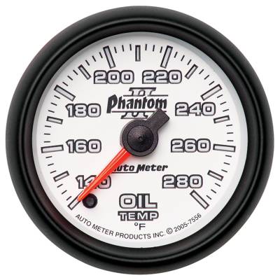 AutoMeter GAUGE, OIL TEMP, 2 1/16" , 140-280 Degrees F, DIGITAL STEPPER MOTOR, PHANTOM II 7556