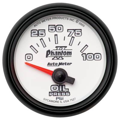 AutoMeter GAUGE, OIL PRESSURE, 2 1/16" , 100PSI, ELECTRIC, PHANTOM II 7527