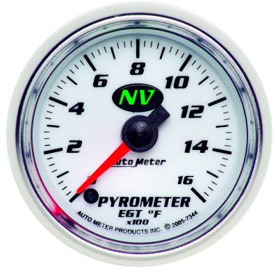 AutoMeter GAUGE, PYROMETER (EGT), 2 1/16" , 1600 Degrees F, DIGITAL STEPPER MOTOR, NV 7344