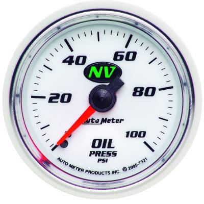 AutoMeter GAUGE, OIL PRESSURE, 2 1/16" , 100PSI, MECHANICAL, NV 7321