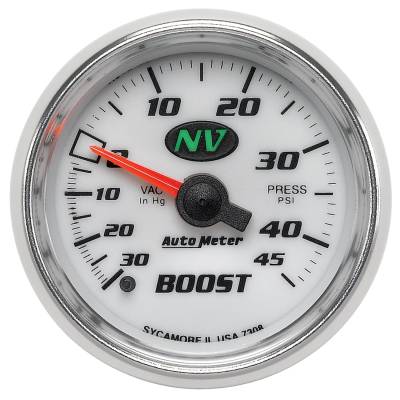 AutoMeter GAUGE, VAC/BOOST, 2 1/16" , 30INHG-45PSI, MECHANICAL, NV 7308