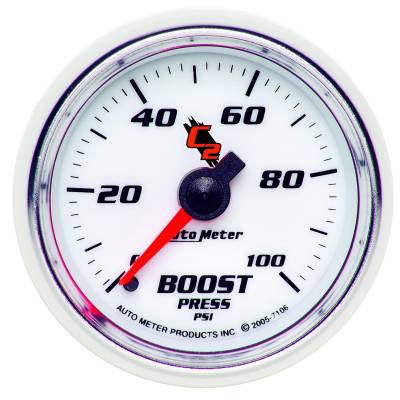 AutoMeter GAUGE, BOOST, 2 1/16" , 100PSI, MECHANICAL, C2 7106