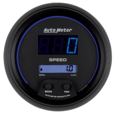 AutoMeter GAUGE, SPEEDO, 3 3/8", 260MPH / 260KM/H, ELEC PROGRAM, DIGITAL, BLACK W/ BLU LED 6988