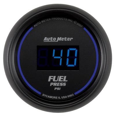 AutoMeter GAUGE, FUEL PRESSURE, 2 1/16" , 100PSI, DIGITAL, BLACK DIAL W/ BLUE LED 6963