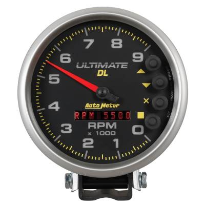 AutoMeter GAUGE, TACH, 5" , 9K RPM, PEDESTAL, DATALOGGING, ULTIMATE DL PLAYBACK, BLACK 6896