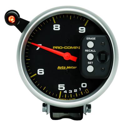 AutoMeter GAUGE, TACH, 5" , 9K RPM, PEDESTAL DUAL RANGE W/ QUICK LITE & PEAK MEM, PRO-COMP 6852