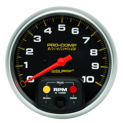 AutoMeter GAUGE, TACHOMETER, 5" , 10K RPM, IN-DASH W/PEAK MEMORY, PRO-COMP 6801