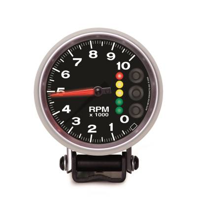 AutoMeter GAUGE, TACH, 3 3/4" , 10K RPM, W/PIT ROAD SPEED LIGHTS & PEAK MEM, ELITE 6606-05705