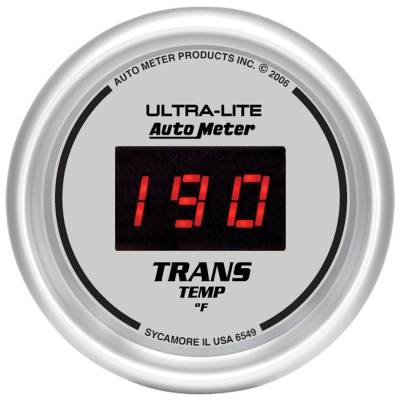 AutoMeter GAUGE, TRANS TEMP, 2 1/16" , 340 Degrees F, DIGITAL, SILVER DIAL W/ RED LED 6549