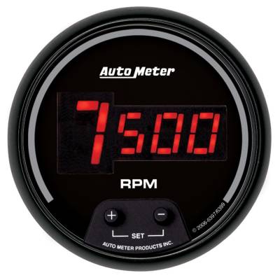 AutoMeter GAUGE, TACH, 3 3/8" , 10K RPM, IN-DASH, DIGITAL, BLACK DIAL W/ RED LED 6397