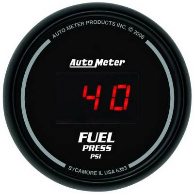AutoMeter GAUGE, FUEL PRESSURE, 2 1/16" , 100PSI, DIGITAL, BLACK DIAL W/ RED LED 6363