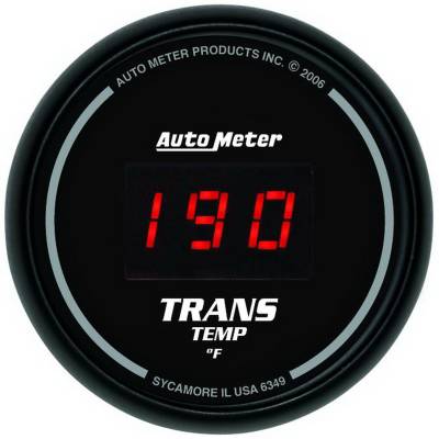 AutoMeter GAUGE, TRANS TEMP, 2 1/16" , 340 Degrees F, DIGITAL, BLACK DIAL W/ RED LED 6349