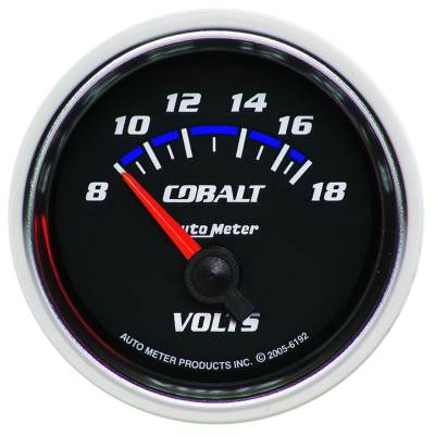 AutoMeter GAUGE, VOLTMETER, 2 1/16" , 18V, ELECTRIC, COBALT 6192