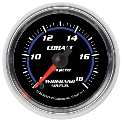 AutoMeter GAUGE, AIR/FUEL RATIO-WIDEBAND, ANALOG, 2 1/16", 8:1-18:1, STEPPER MOTOR, COBALT 6171