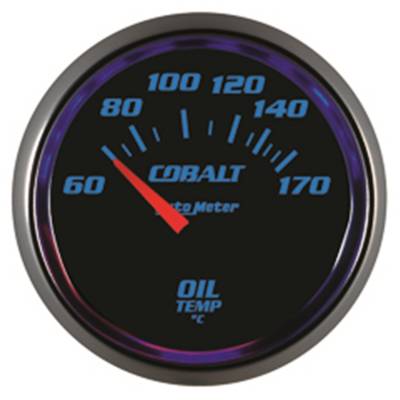 AutoMeter GAUGE, OIL TEMP, 2 1/16" , 60-170 Degrees C, ELECTRIC, COBALT 6148-M