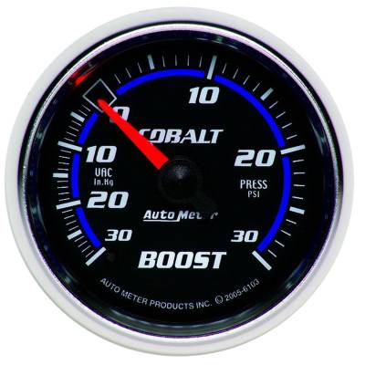 AutoMeter GAUGE, VAC/BOOST, 2 1/16" , 30INHG-30PSI, MECHANICAL, COBALT 6103