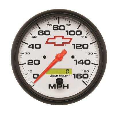 AutoMeter GAUGE, SPEEDOMETER, 5" , 160MPH, ELEC. PROGRAMMABLE, GM BOWTIE WHITE 5889-00406