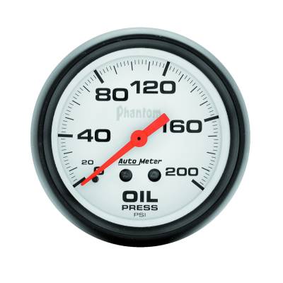 AutoMeter GAUGE, OIL PRESSURE, 2 5/8" , 200PSI, MECHANICAL, PHANTOM 5822