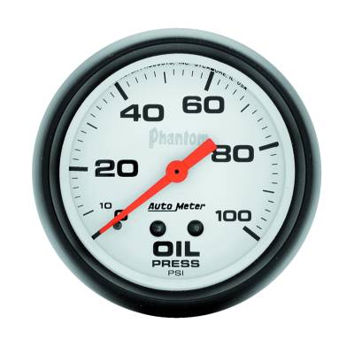 AutoMeter GAUGE, OIL PRESSURE, 2 5/8" , 100PSI, MECHANICAL, PHANTOM 5821