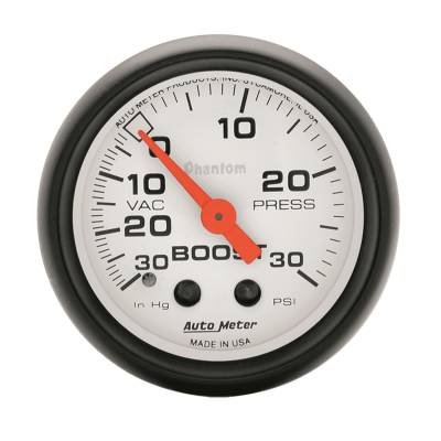 AutoMeter GAUGE, VAC/BOOST, 2 1/16" , 30INHG-30PSI, MECHANICAL, PHANTOM 5703
