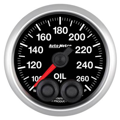 AutoMeter GAUGE, OIL TEMP, 2 1/16" , 260 Degrees F, STEPPER MOTOR W/PEAK & WARN, ELITE 5638