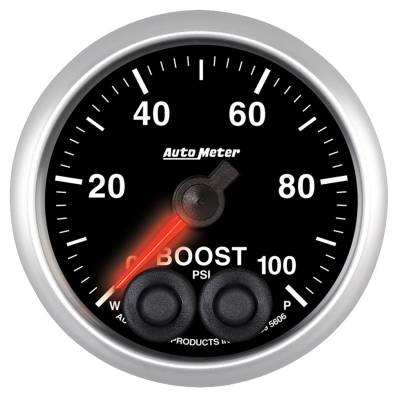 AutoMeter GAUGE, BOOST, 2 1/16" , 100PSI, DIGITAL STEPPER MOTOR W/PEAK & WARN, ELITE 5606
