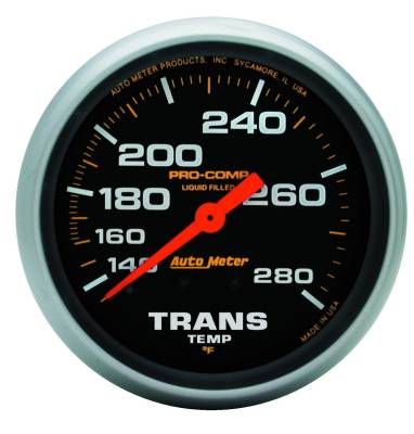 AutoMeter GAUGE, TRANS TEMP, 2 5/8", 140-280 Degrees F, LIQUID FILLED MECH, 8FT., PRO-COMP 5451