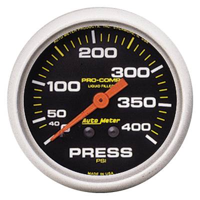 AutoMeter GAUGE, PRESSURE, 2 5/8" , 400PSI, LIQUID FILLED MECH, PRO-COMP 5424
