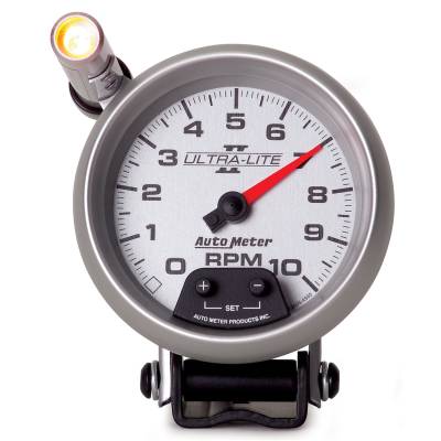 AutoMeter GAUGE, TACHOMETER, 3 3/4" , 10K RPM, PEDESTAL W/ EXT. QUICK-LITE, ULTRA-LITE II 4990