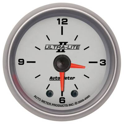 AutoMeter GAUGE, CLOCK, 2 1/16" , 12HR, ANALOG, ULTRA-LITE II 4985