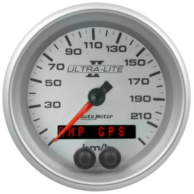 AutoMeter GAUGE, SPEEDOMETER, 3 3/8" , 225KM/H, GPS, ULTRA-LITE II 4980-M