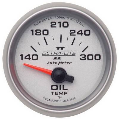 AutoMeter GAUGE, OIL TEMP, 2 1/16" , 140-300 Degrees F, ELECTRIC, ULTRA-LITE II 4948