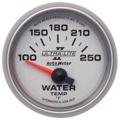 AutoMeter GAUGE, WATER TEMP, 2 1/16" , 100-250 Degrees F, ELECTRIC, ULTRA-LITE II 4937