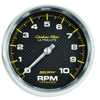 AutoMeter GAUGE, TACHOMETER, 5" , 10K RPM, IN-DASH, CARBON FIBER 4898