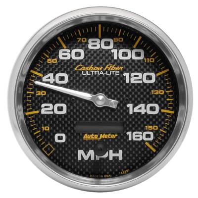 AutoMeter GAUGE, SPEEDOMETER, 5" , 160MPH, ELEC. PROGRAMMABLE, CARBON FIBER 4889
