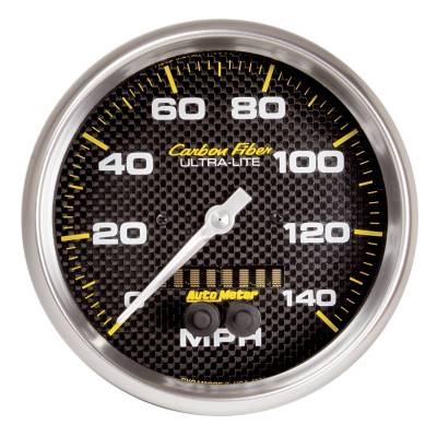 AutoMeter GAUGE, SPEEDOMETER, 5" , 140MPH, GPS, CARBON FIBER 4881